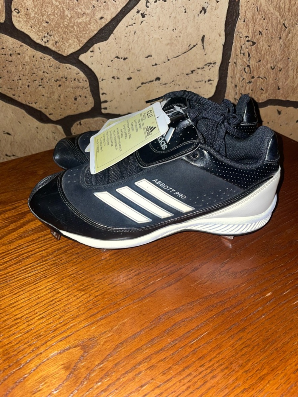 NWT Adidas Abbott Pro Men's Black and White Baseball Cleats